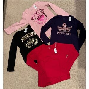 Children's Place Long Sleeve Princess Tee Shirt Bundle of Five shirts sz Large